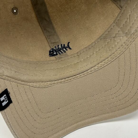 Fishbone Dad Hat Baseball Cap Fish Block Headwear Six Panel Strapback Beige - Picture 5 of 10